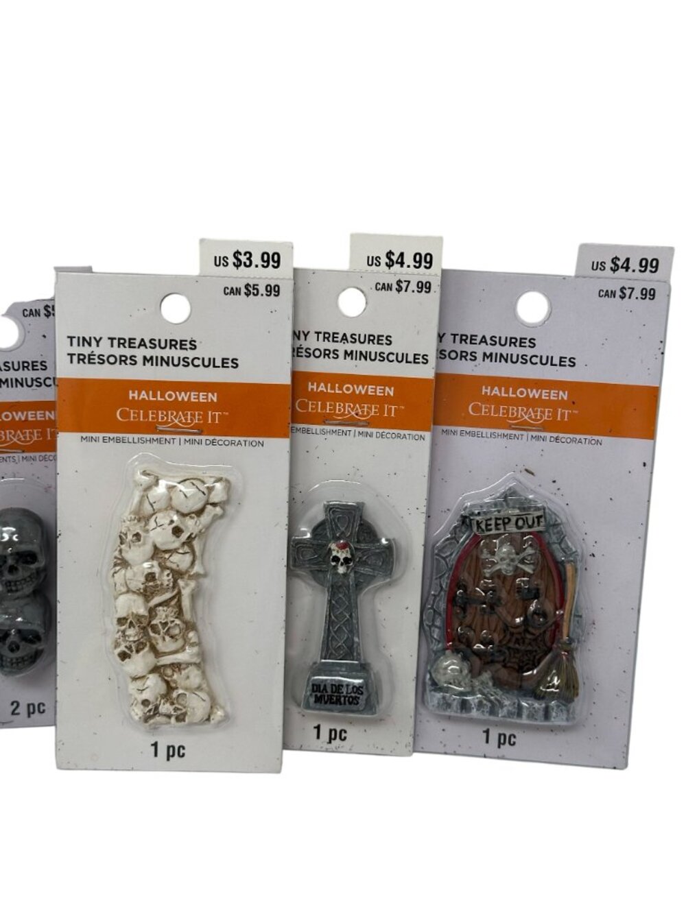 Halloween Skeletons Tombstones Miniatures Lot Celebrate It Tiny Treasures Decor - Picture 3 of 14